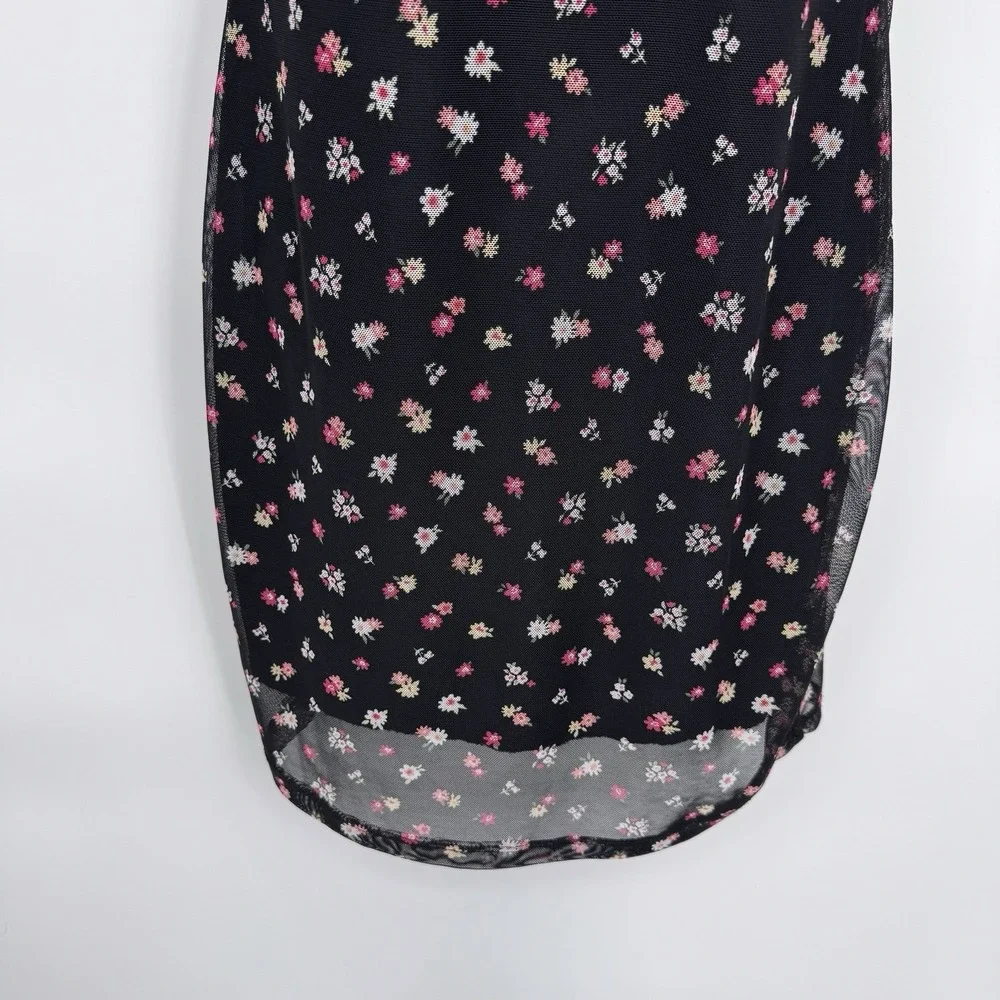 Vintage Y2K Blue Jasmine Babydoll Slip Dress XXS Black Whimsigoth Dark Romantic - Picture 4 of 13